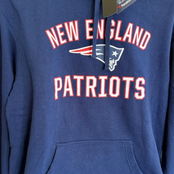 New England Patriots Victory Arch Team Fitted Pullover Hoodie 2XL - Navy - Picture 3 of 7